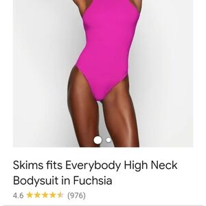 NWT!  Skims Fits Everybody High Neck Bodysuit Fuschia medium